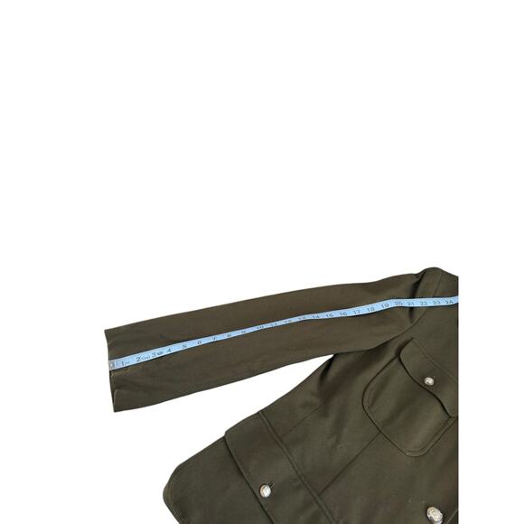 Lauren Ralph Lauren Green Wool Blend Preppy Academia Equestrian Blazer Size 12 - Picture 13 of 14